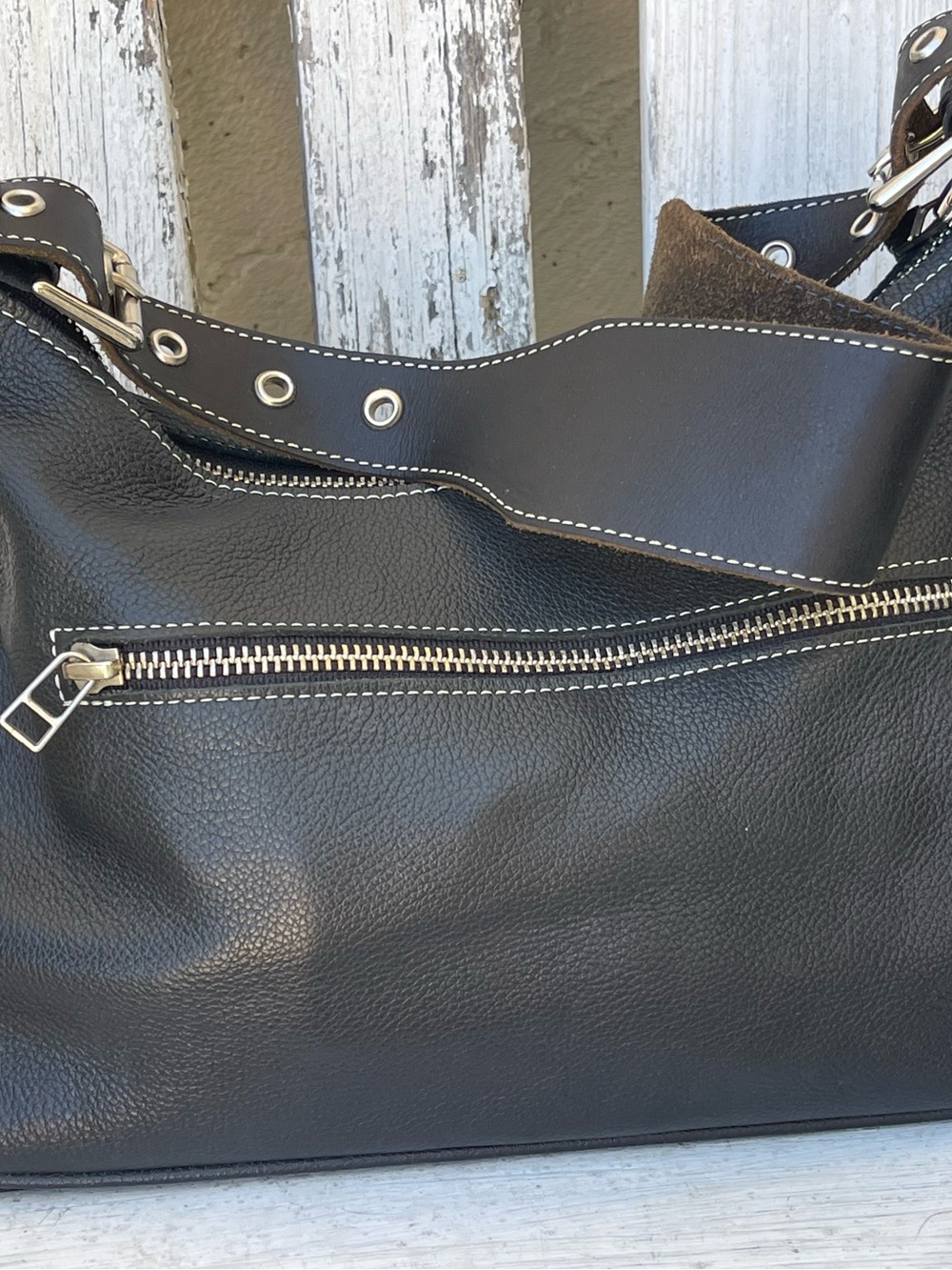 Harley-Davidson Women’s HD621 Black Leather Shoulder Bag Double Zipper Purse - Picture 11 of 15